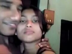 Indian Bhabhi in red Sari sucking her husband cock for cumshot